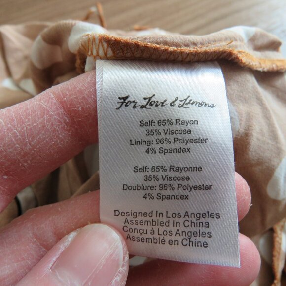 FOR LOVE & LEMONS Isabella Cropped Blouse in Mustard Polka Dot - Size XS - Picture 16 of 16